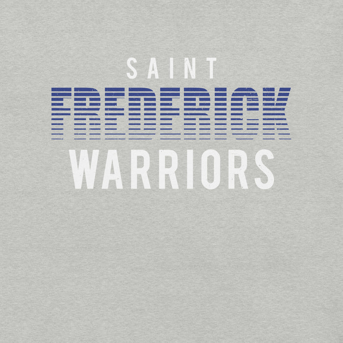 Close-up view of St. Frederick High School Warriors Grey Premium Unisex T-shirt 024