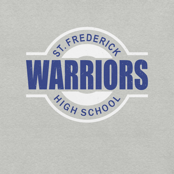 Close-up view of St. Frederick High School Warriors Grey Premium Unisex T-shirt 011