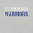 Close-up view of St. Frederick High School Warriors Grey Premium Unisex T-shirt 208