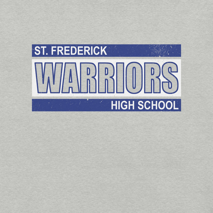 Close-up view of St. Frederick High School Warriors Grey Premium Unisex T-shirt 098