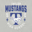 Close-up view of Taylor High School Mustangs Grey Premium Unisex T-shirt 204