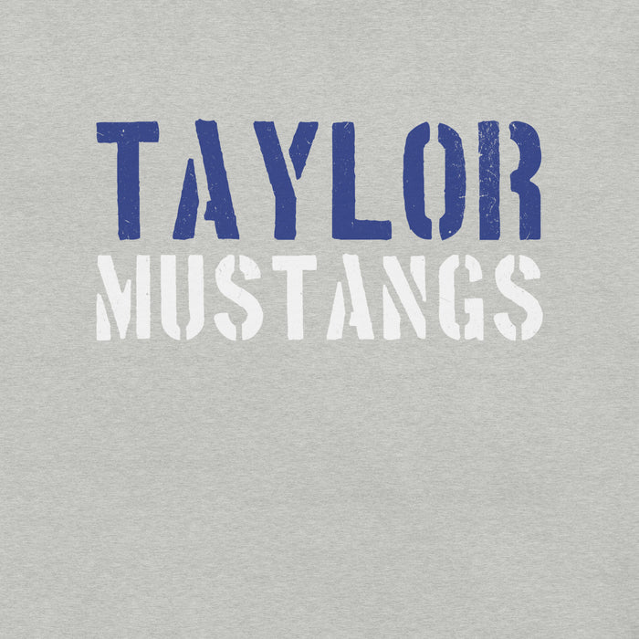 Close-up view of Taylor High School Mustangs Grey Premium Unisex T-shirt 017