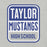 Close-up view of Taylor High School Mustangs Grey Premium Unisex T-shirt 001