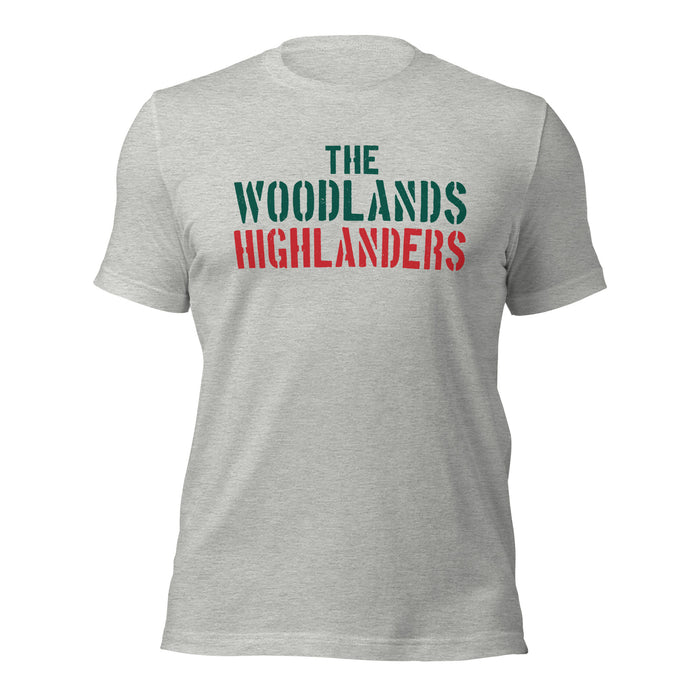 The Woodlands High School Highlanders Athletic Heather Premium Unisex T-shirt 017