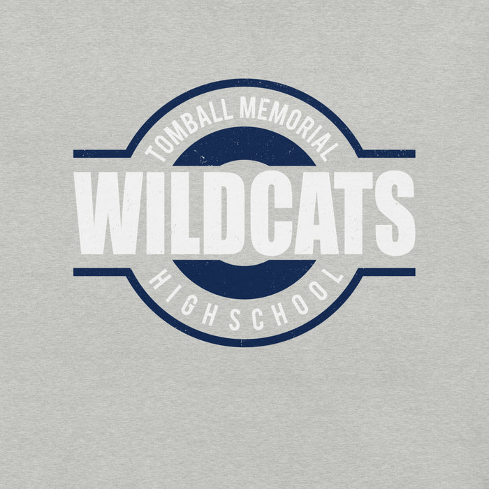 Close-up view of Tomball Memorial High School Wildcats Grey Premium Unisex T-shirt 011