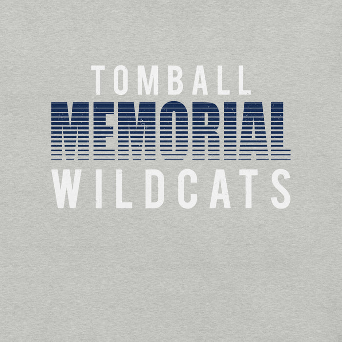 Close-up view of Tomball Memorial High School Wildcats Grey Premium Unisex T-shirt 024