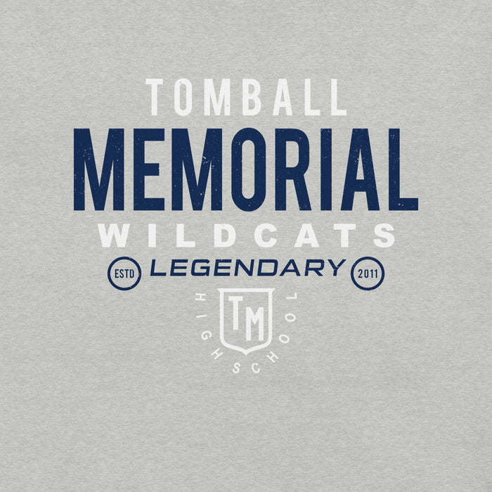 Close-up view of Tomball Memorial High School Wildcats Grey Premium Unisex T-shirt 003