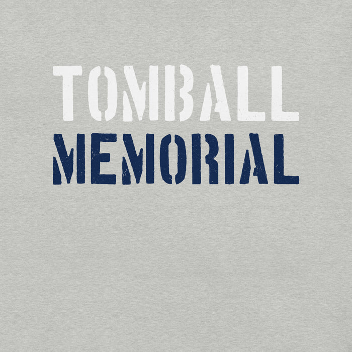 Close-up view of Tomball Memorial High School Wildcats Grey Premium Unisex T-shirt 017