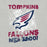 Close-up view of Tompkins High School Falcons Grey Premium Unisex T-shirt 205