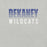 Close-up view of Dekaney High School Wildcats Heather Grey Premium Unisex T-shirt 024