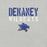 Close-up view of Dekaney High School Wildcats Heather Grey Premium Unisex T-shirt 017