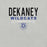 Close-up view of Dekaney High School Wildcats Heather Grey Premium Unisex T-shirt 003