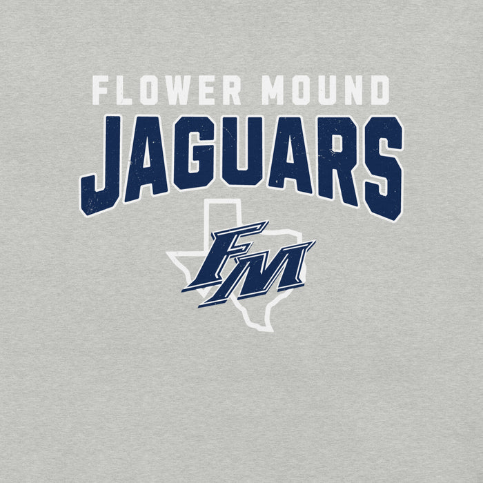 Close-up view of Flower Mound High School Jaguars Athletic Grey Premium T-shirt 234