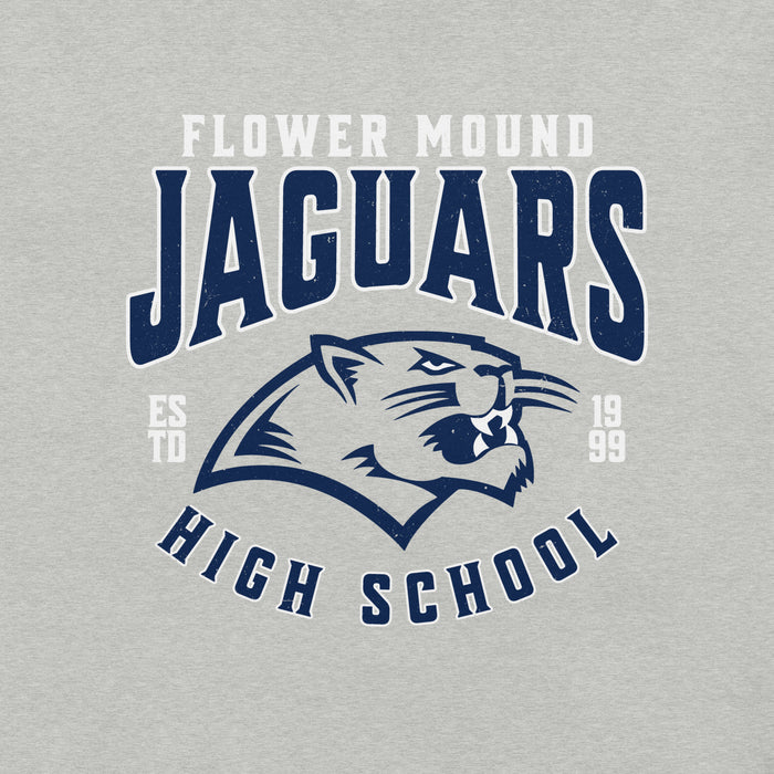 Close-up view of Flower Mound High School Jaguars Athletic Grey Premium T-shirt 213