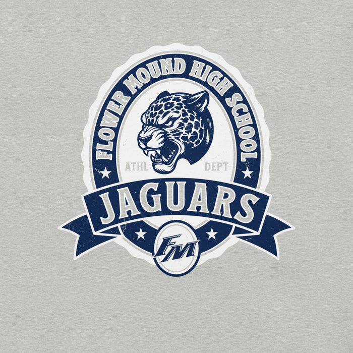 Close-up view of Flower Mound High School Jaguars Athletic Grey Premium T-shirt 212