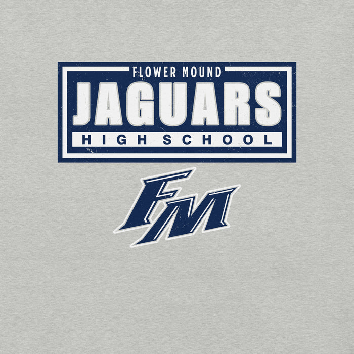 Close-up view of Flower Mound High School Jaguars Athletic Grey Premium T-shirt 049