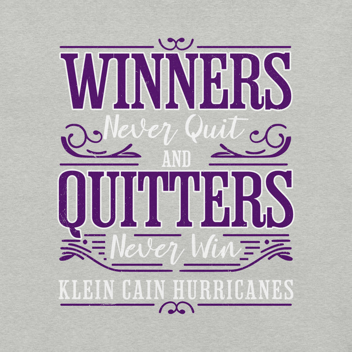 Back view of Klein Cain High School Hurricanes Heather Grey Premium Unisex T-shirt 237