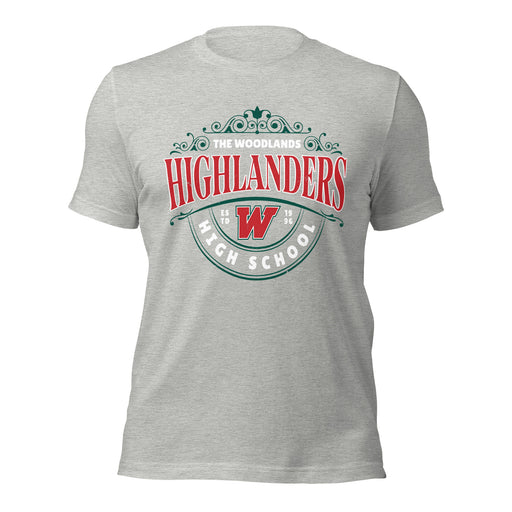 The Woodlands High School Highlanders Athletic Heather Premium Unisex T-shirt 211