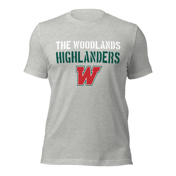 The Woodlands High School Highlanders Athletic Heather Premium Unisex T-shirt 024