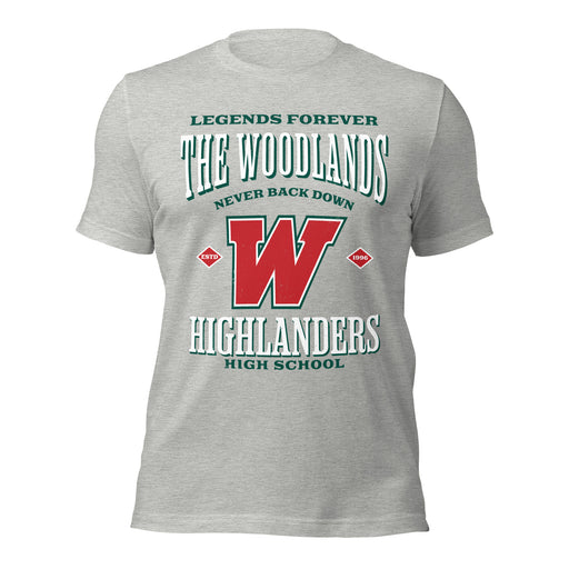 The Woodlands High School Highlanders Athletic Heather Premium Unisex T-shirt 230