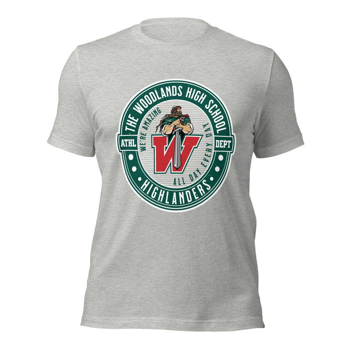 The Woodlands High School Highlanders Athletic Heather Premium Unisex T-shirt 224