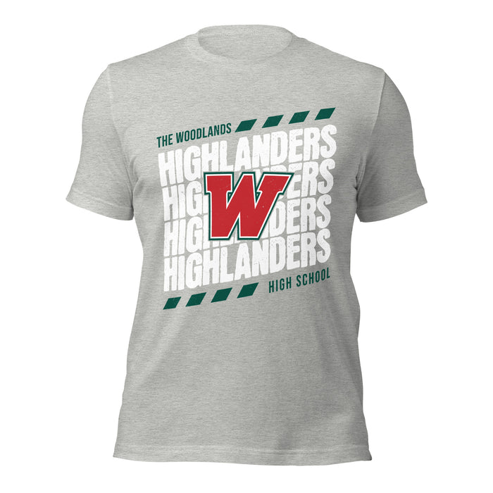 The Woodlands High School Highlanders Athletic Heather Premium Unisex T-shirt 223