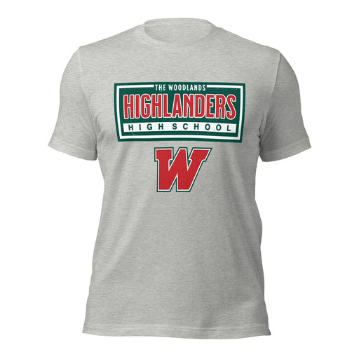 The Woodlands High School Highlanders Athletic Heather Premium Unisex T-shirt 049