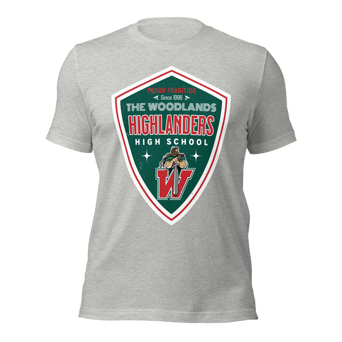 The Woodlands High School Highlanders Athletic Heather Premium Unisex T-shirt 225