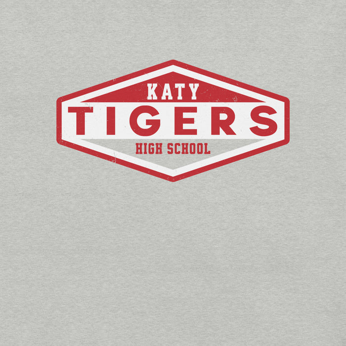 Close-up view of Katy High School Tigers Athletic Heather Grey Premium Unisex T-shirt 009
