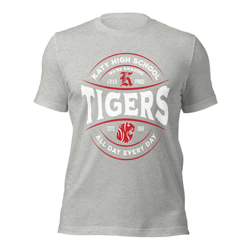 Katy High School Tigers Athletic Heather Grey Premium Unisex T-shirt 218