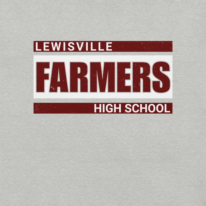 Close-up view of Lewisville High School Farmers Grey Premium Unisex T-shirt 098