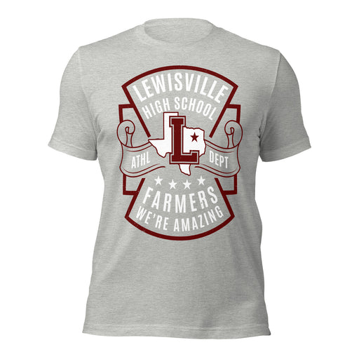 Lewisville High School Farmers Grey Premium Unisex T-shirt 207