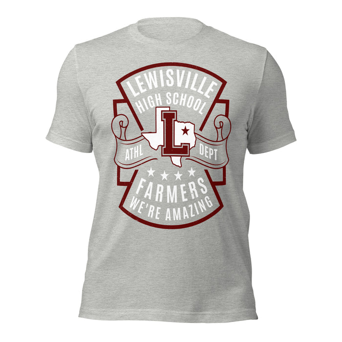 Lewisville High School Farmers Grey Premium Unisex T-shirt 207