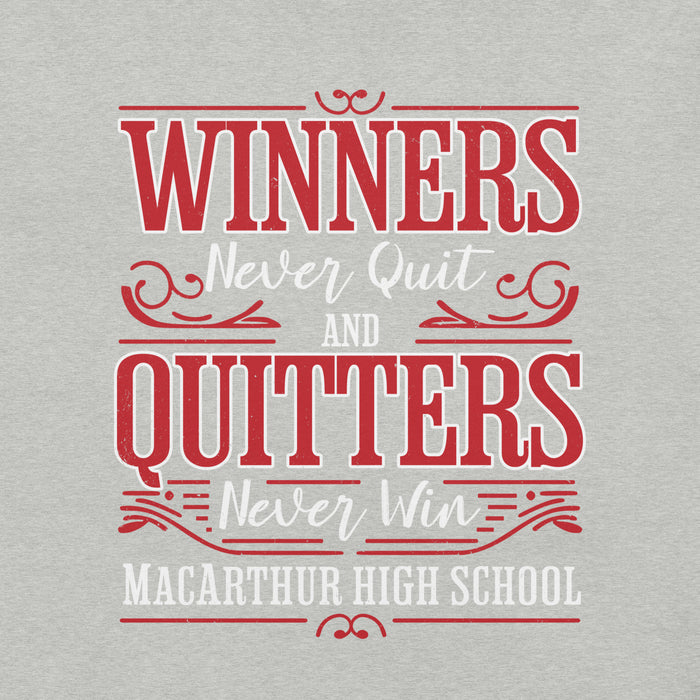 Close-up view of MacArthur High School Generals Grey Premium Unisex T-shirt 237