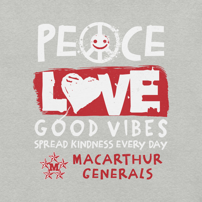 Close-up view of MacArthur High School Generals Grey Premium Unisex T-shirt 240