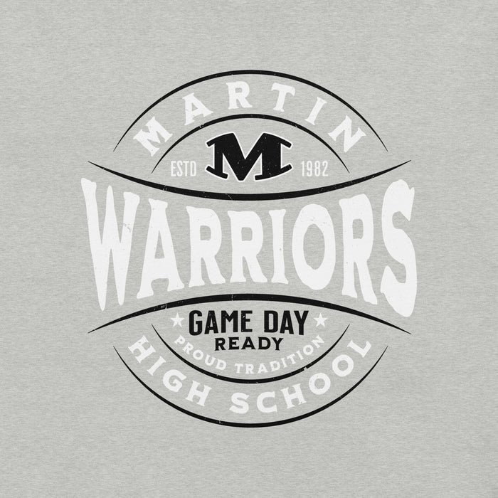 Close-up view of Martin High School Warriors Grey Premium Unisex T-shirt 218