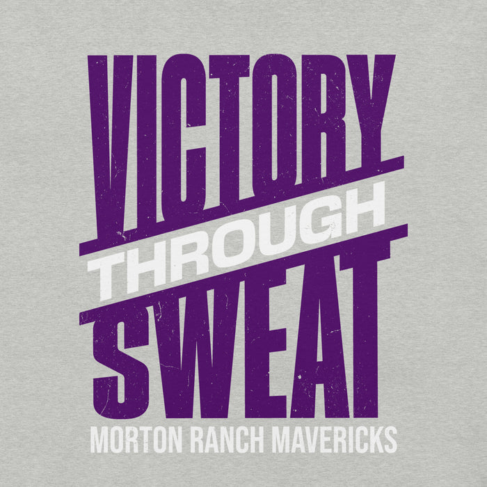 Close-up view of Morton Ranch High School Mavericks Premium Grey Unisex T-shirt 241