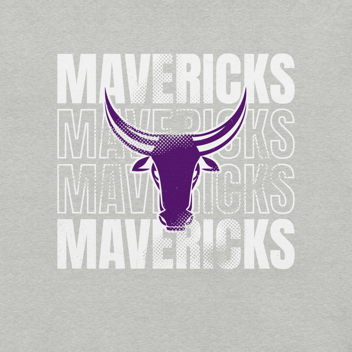 Close-up view of Morton Ranch High School Mavericks Premium Grey Unisex T-shirt 233