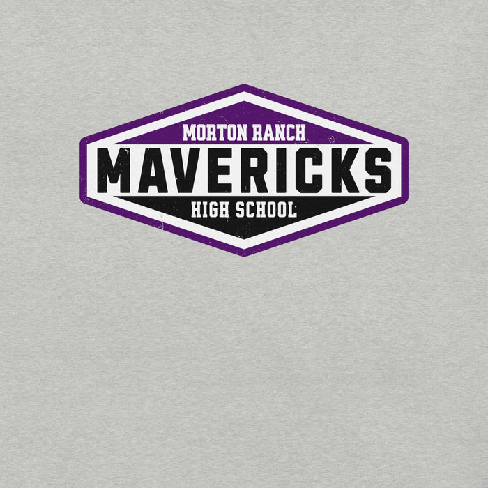 Close-up view of Morton Ranch High School Mavericks Premium Grey Unisex T-shirt 009