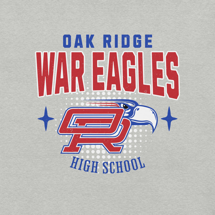 Close-up view of Oak Ridge High School War Eagles Grey Premium Unisex T-shirt 204