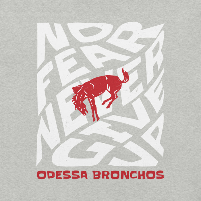 Close-up view of Odessa High School Bronchos Grey Premium Unisex T-shirt 236