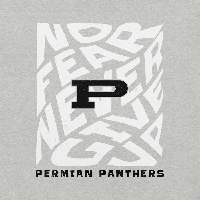 Close-up view of Permian High School Panthers Grey Premium Unisex T-shirt 236