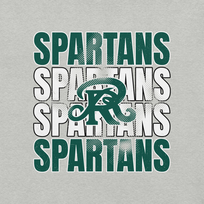 Close-up view of Reagan High School Rattlers Grey Premium Unisex T-shirt 233