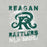 Gray t-shirt with green and white 'Reagan Rattlers High School' design 205