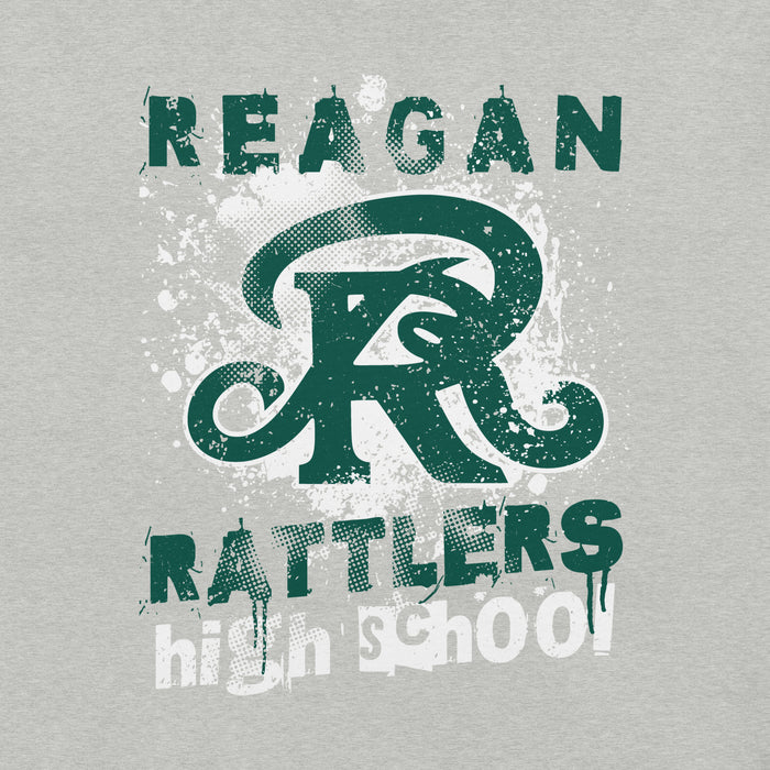 Gray t-shirt with green and white 'Reagan Rattlers High School' design 205