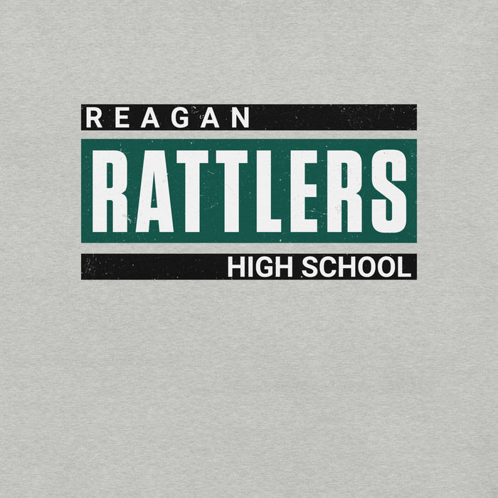 Gray premium t-shirt with 'Reagan Rattlers High School' text design 098