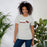 Woman wearing Round Rock High School Dragons Grey Premium Unisex T-shirt 200