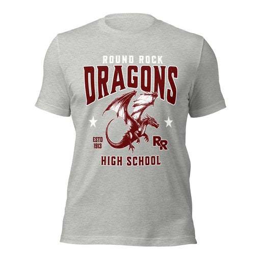 Round Rock High School Dragons Grey Premium Unisex T-shirt 213