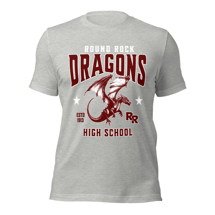 Round Rock High School Dragons Grey Premium Unisex T-shirt 213