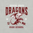 Close-up view of Round Rock High School Dragons Grey Premium Unisex T-shirt 213